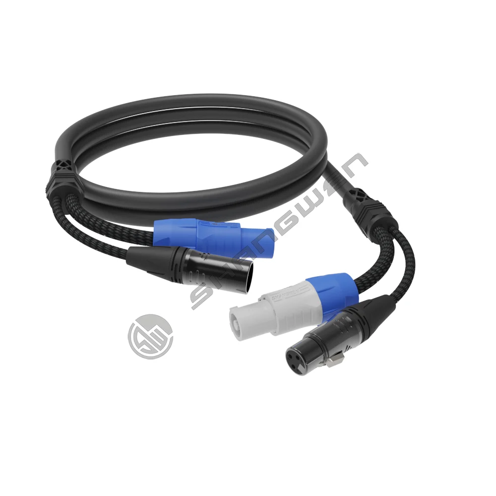 Power in+out/XLR male+female Plug